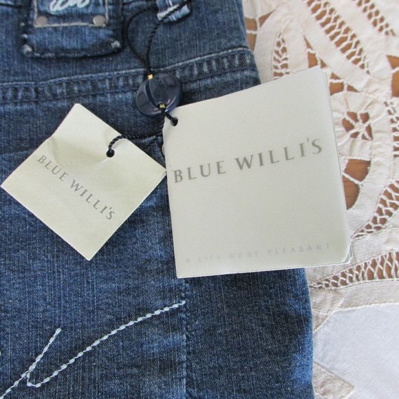 Blue Willi's Danish Design Cropped Blue Jeans Tapered Zipper Leg Danish Size 40 - Picture 11 of 16